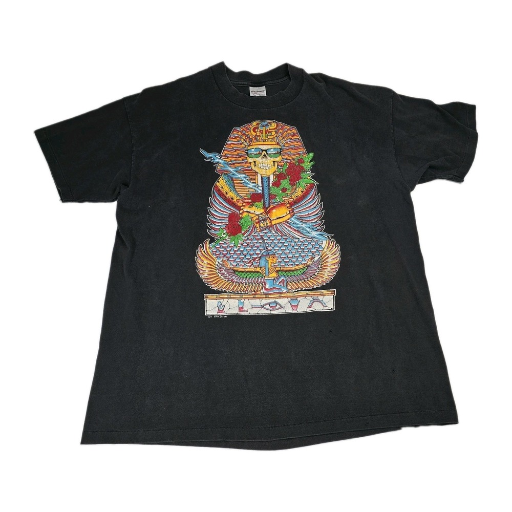 Vintage 1991 Ellis D Tees T Shirt Egyptian Pharaoh Skeleton Single Stitch XL
